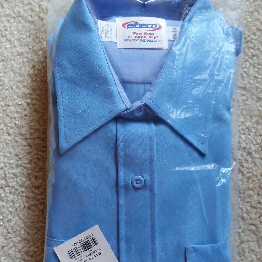 Elbeco Long-Sleeved Blue Dress Shirt - 16.5-35